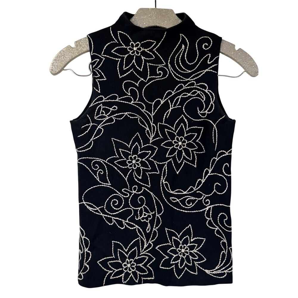 Venini Top XS Stretchy Slinky Black Vintage Y2K
